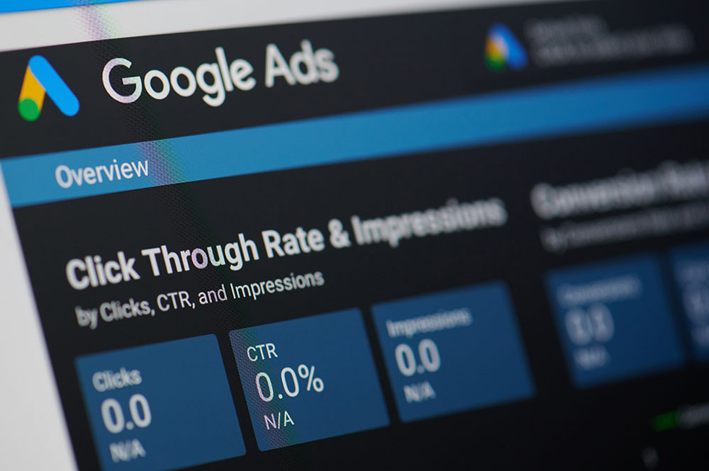 a close up of a screen showing a google adwords interface